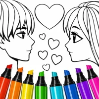 Valentines love coloring book